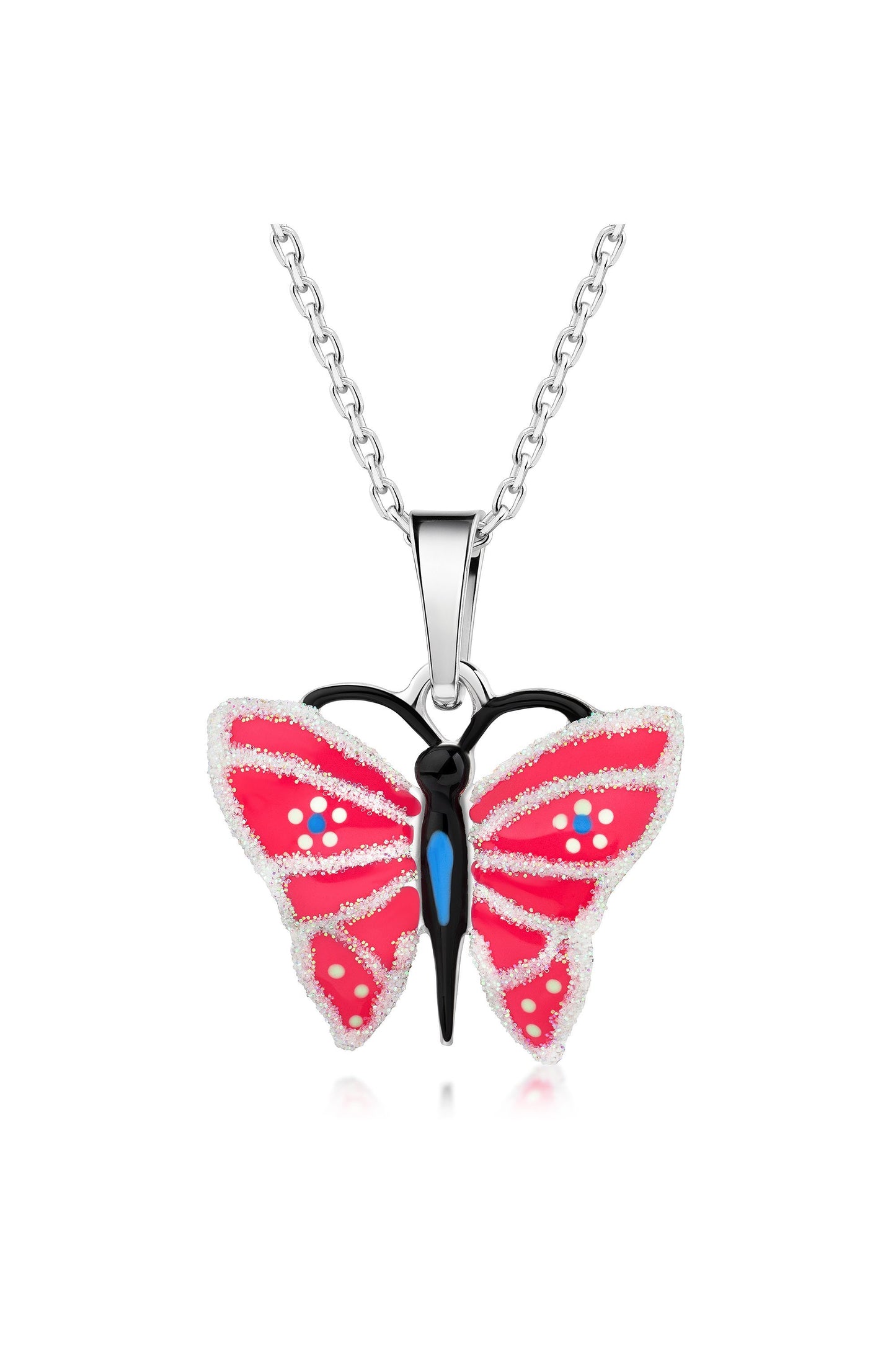 Scout Anhänger mit Kette 925/- Sterling Silber rhodiniert Schmetterling pink