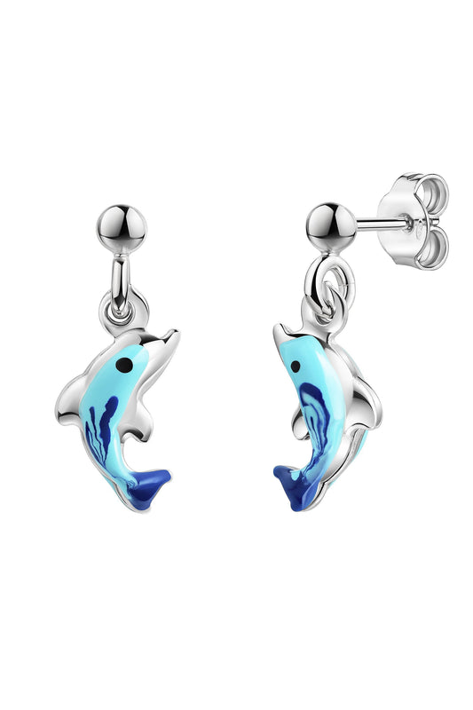 Scout Ohrhänger 925/- Sterling Silber rhodiniert Delfine blau
