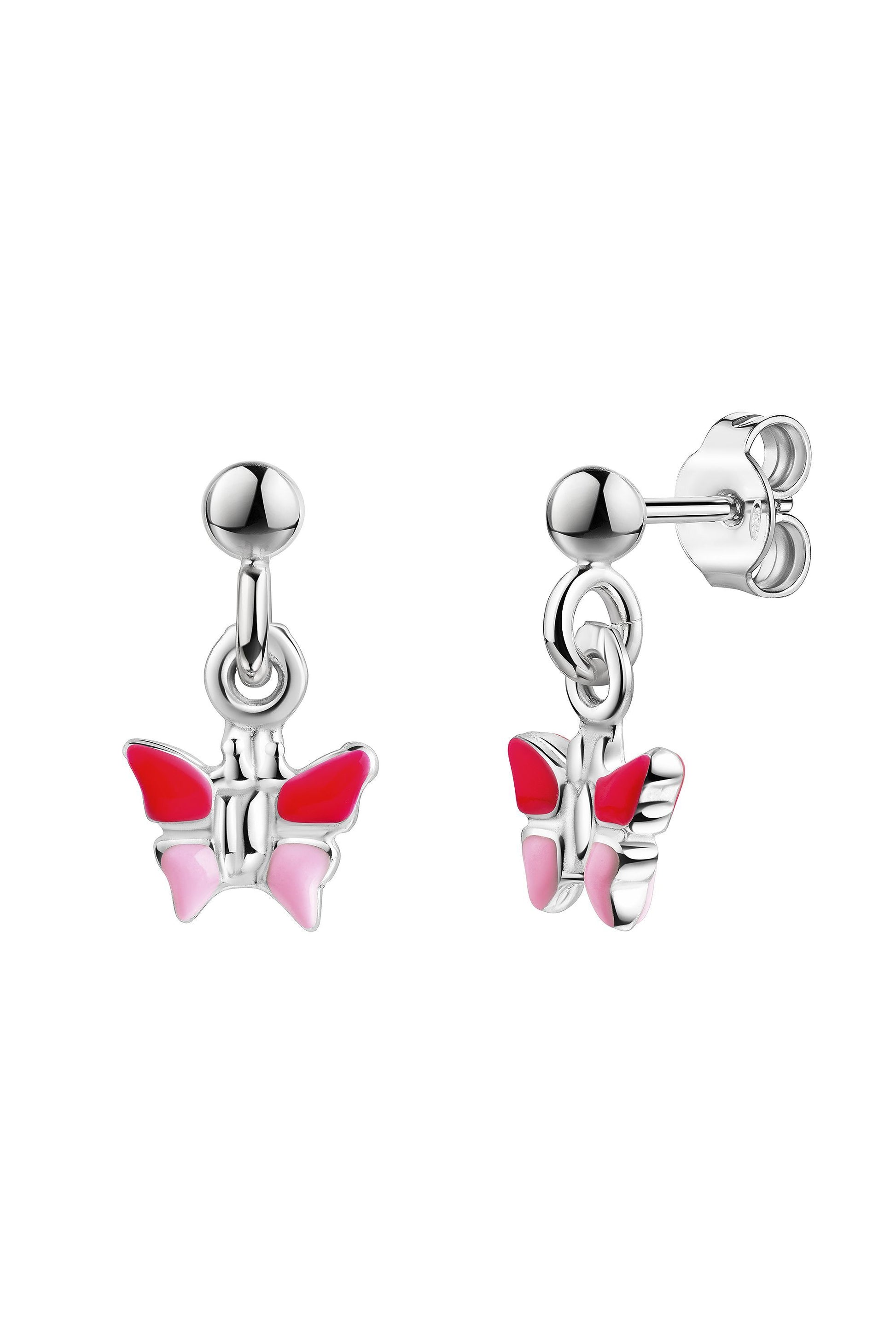 Scout Ohrhänger mit Schmetterling Motiv aus 925 Sterling Silber rhodiniert in Pink und Rosa