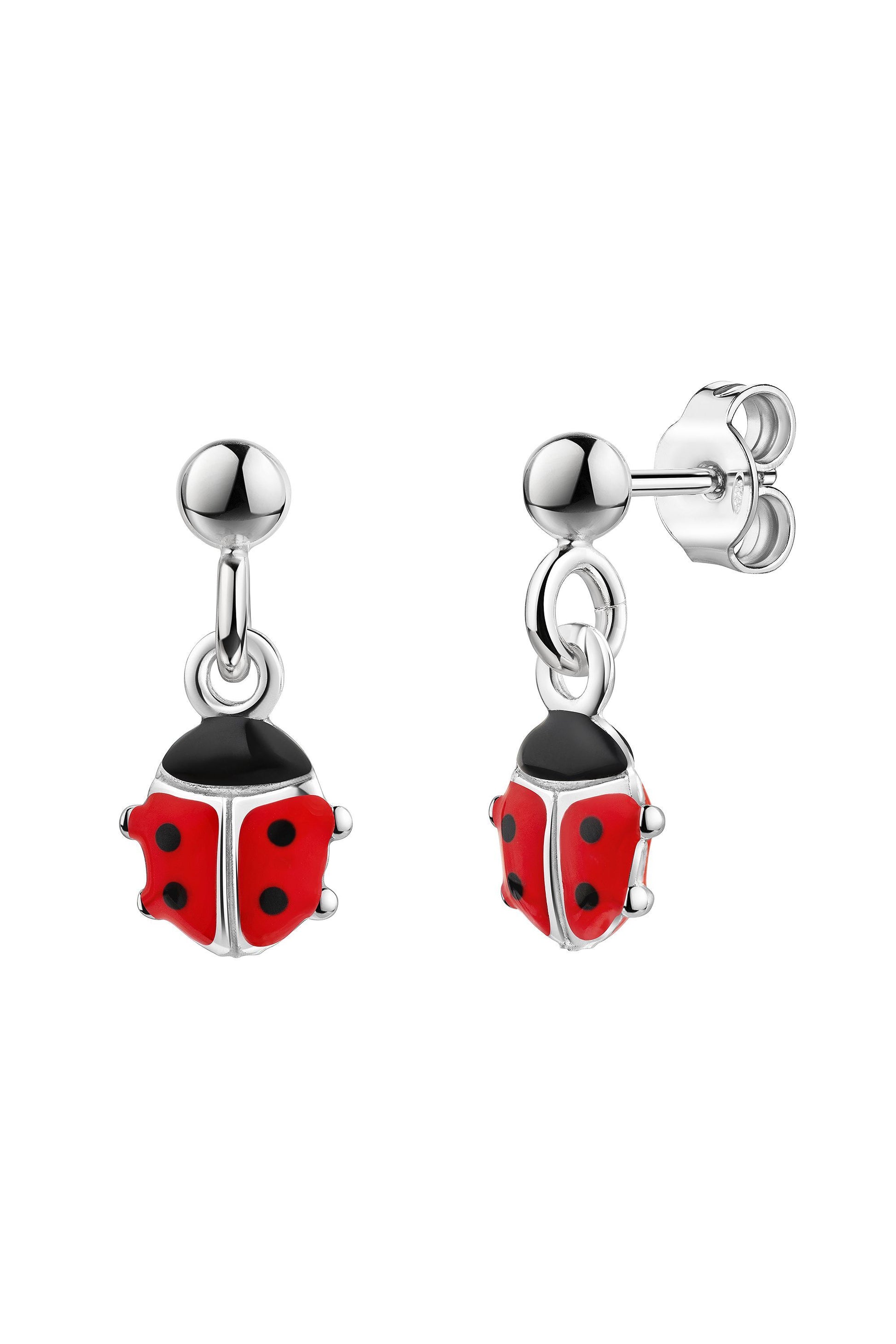 Scout Ohrhänger mit Marienkäfer Motiv aus 925 Sterling Silber rhodiniert