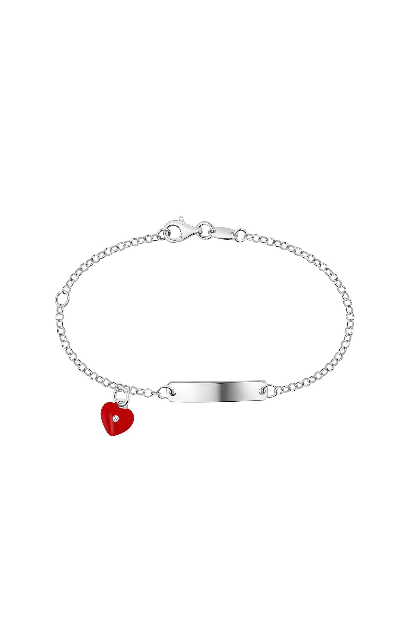 Scout Armband mit Herz Motiv und rotem Kristall aus 925 Sterling Silber rhodiniert