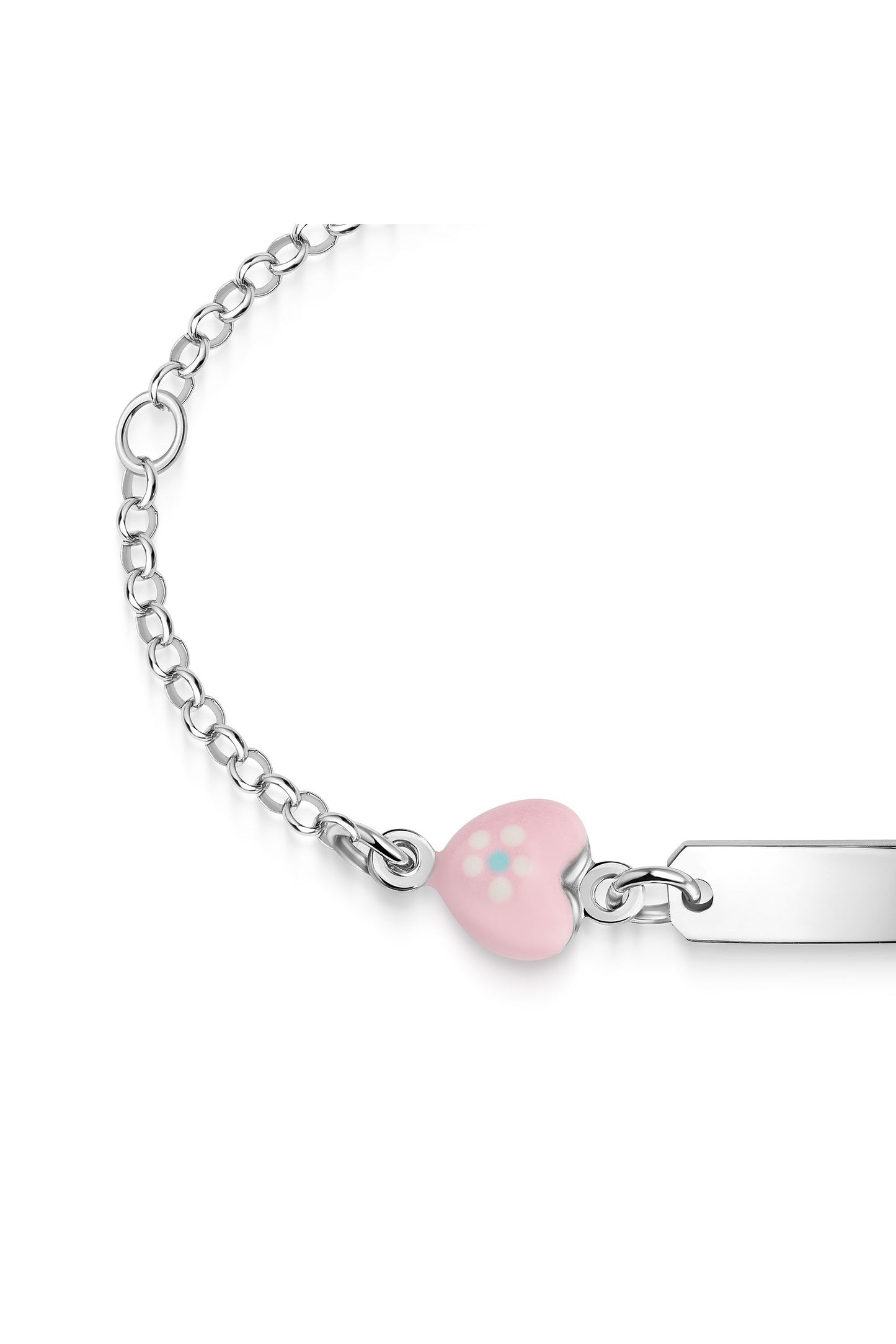Rhodiniertes Scout Armband mit rosa Herz aus 925 Sterling Silber