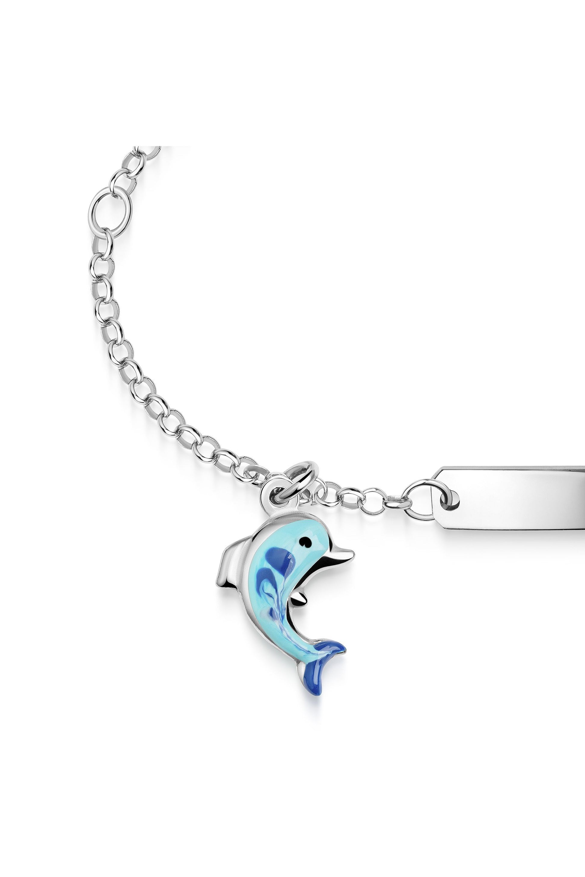 Rhodiniertes Scout Armband mit blauem Delfin aus 925 Sterling Silber