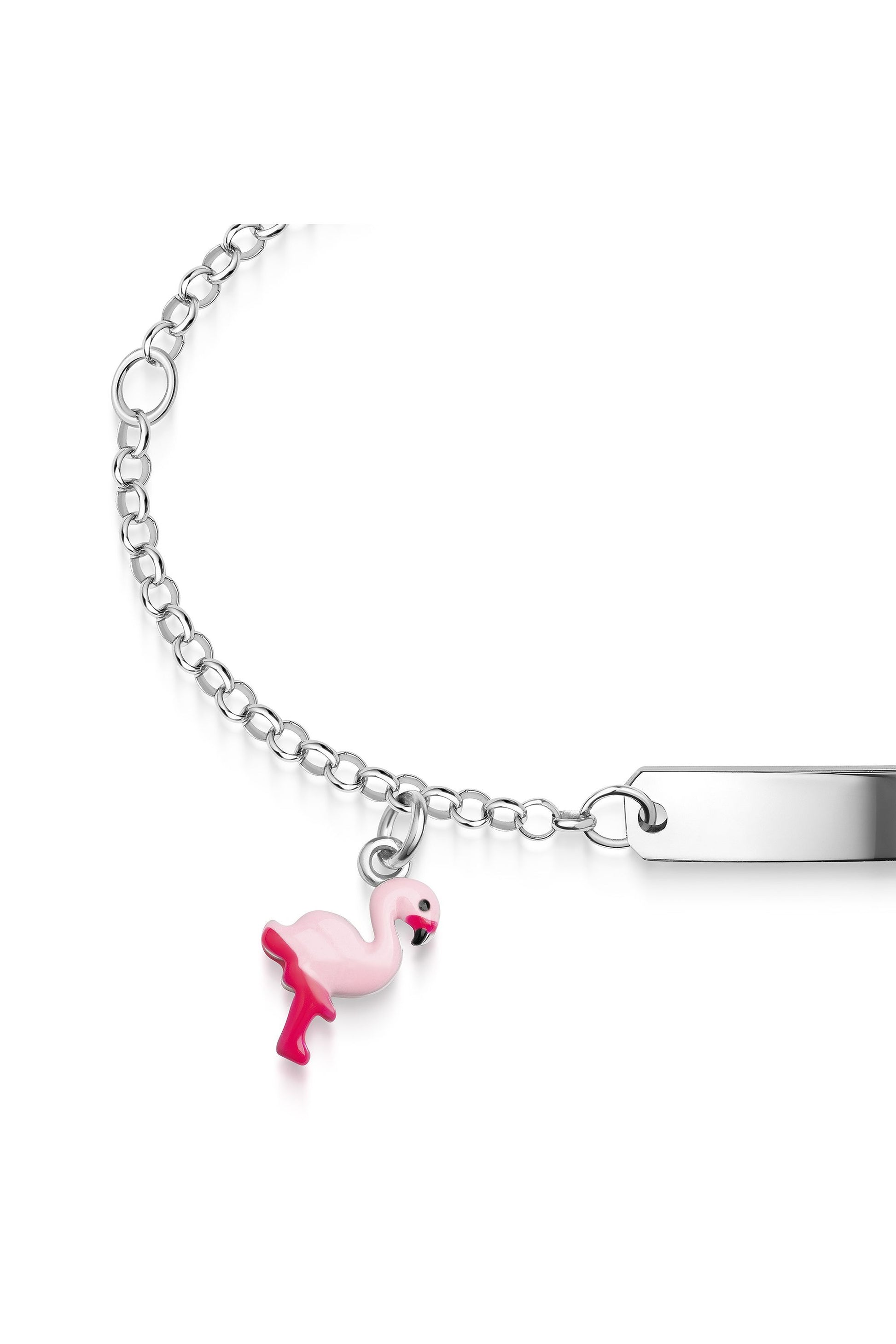 Rhodiniertes Scout Armband mit pinkem Flamingo aus 925 Sterling Silber