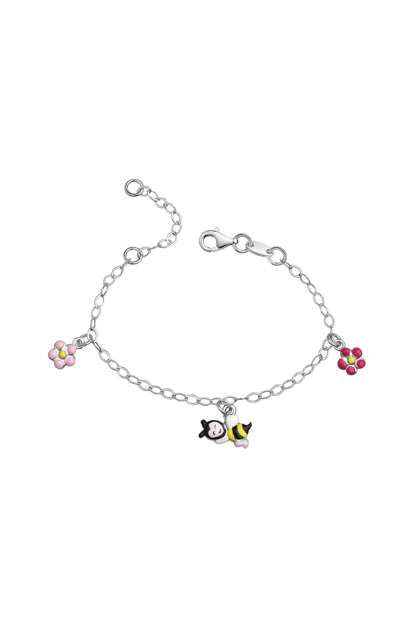 Scout Armband mit Blumen und Bienen Motiv aus 925 Sterling Silber rhodiniert
