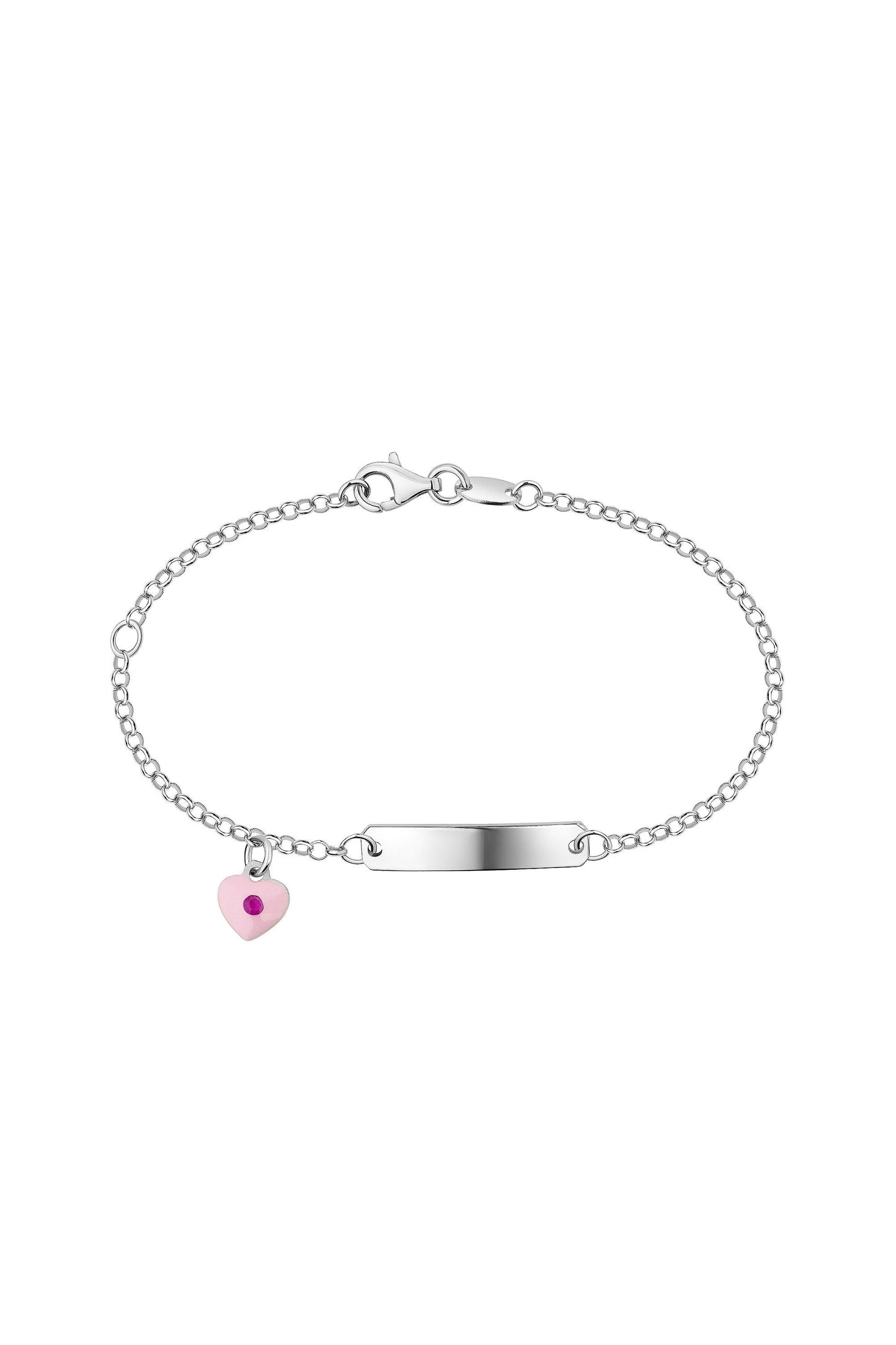 Scout Armband mit Herz Motiv und rosa Kristall aus 925 Sterling Silber rhodiniert
