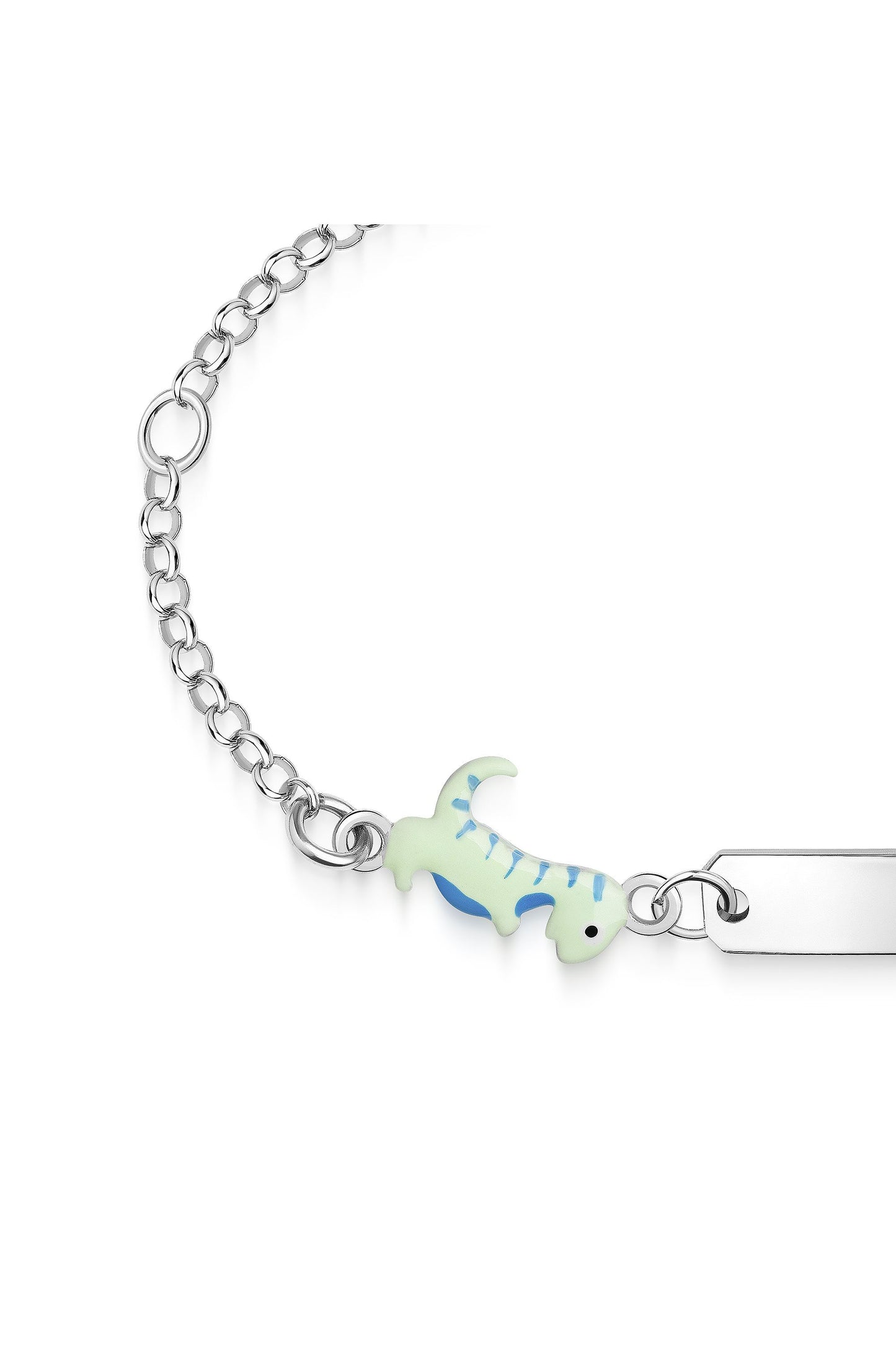 Rhodiniertes Scout Armband mit T-Rex Anhänger aus 925 Sterling Silber