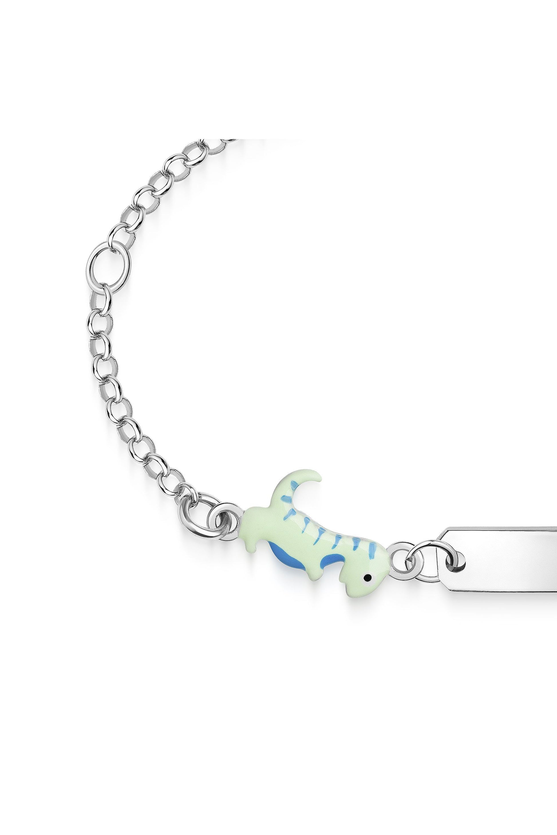 Rhodiniertes Scout Armband mit T-Rex Anhänger aus 925 Sterling Silber