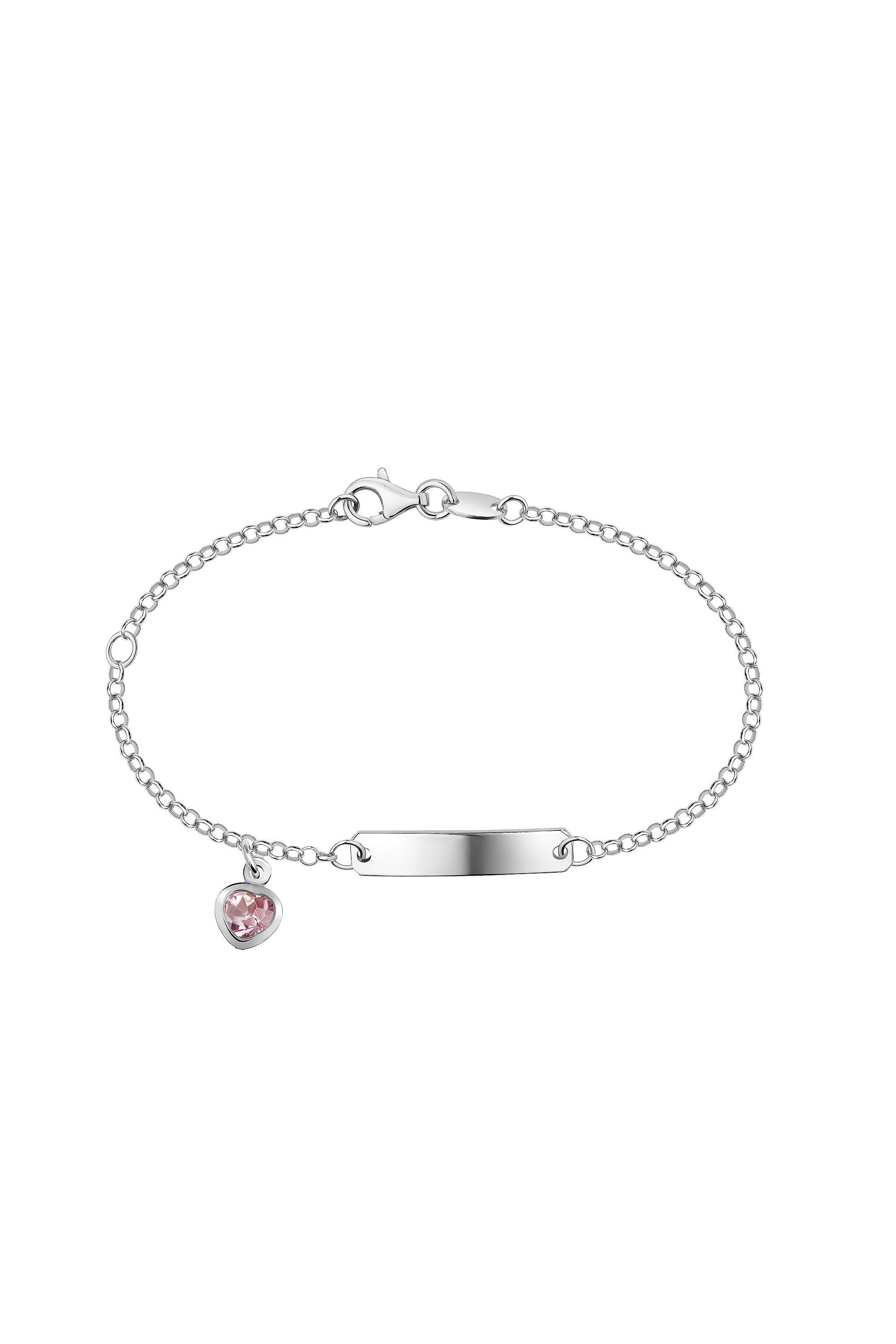 Scout Armband mit Herz Motiv in Rosa aus 925 Sterling Silber rhodiniert
