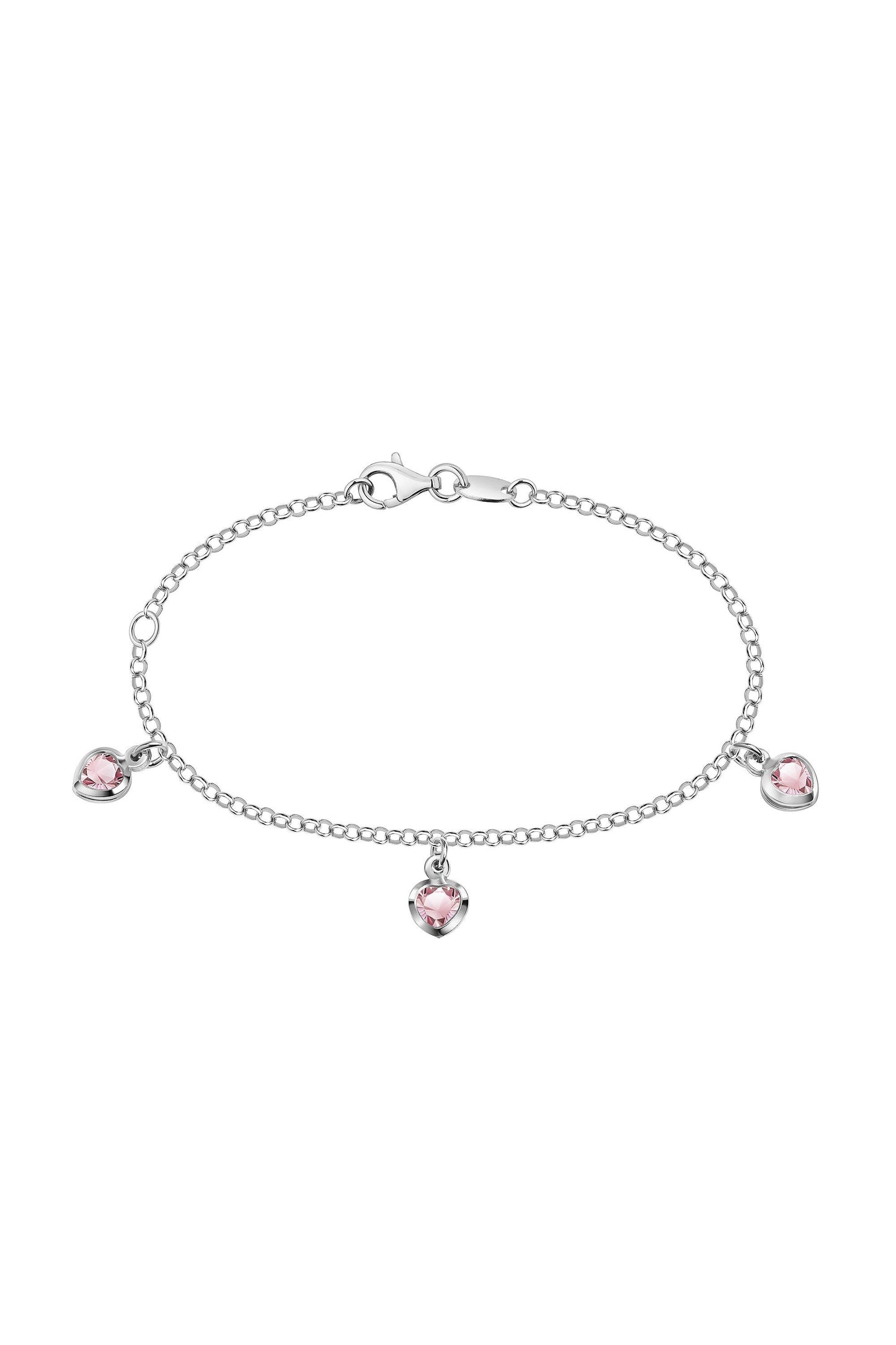 Scout Armband mit Herz Motiv und rosa Zirkonia aus 925 Sterling Silber rhodiniert