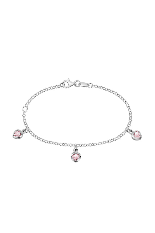 Scout Armband 925/- Sterling Silber rhodiniert Herz Zirkonia rosa