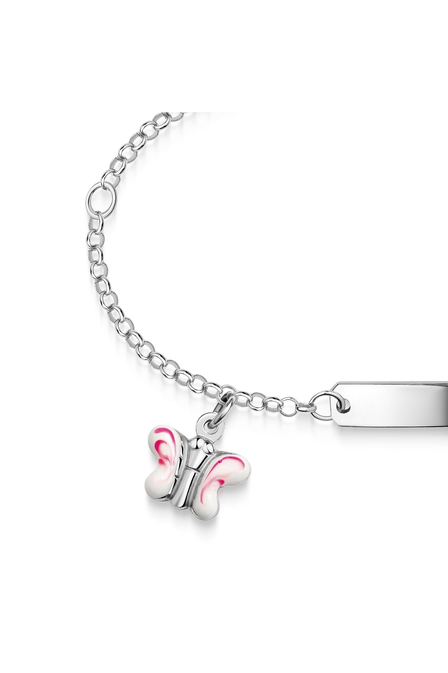 Rhodiniertes Scout Armband mit rosa Schmetterling aus 925 Sterling Silber