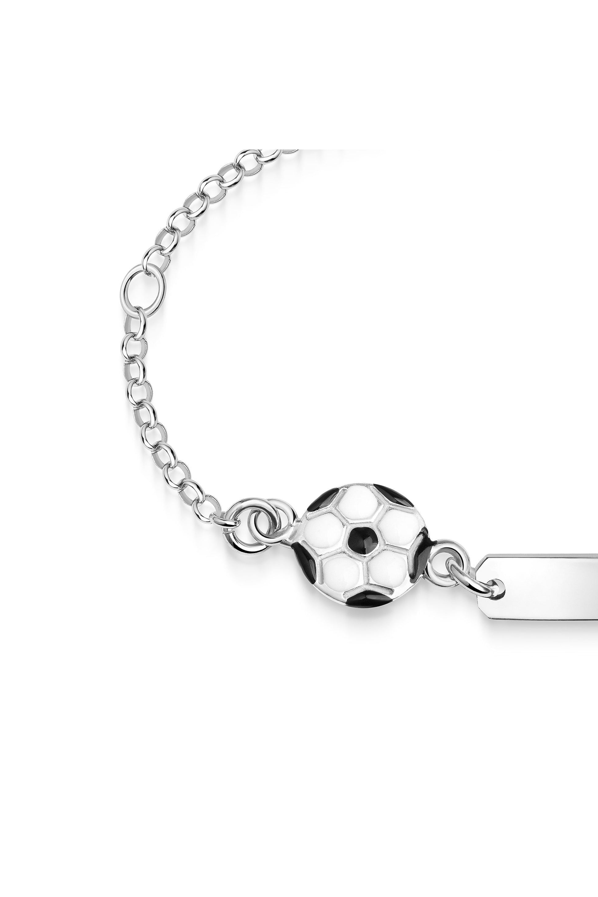 Rhodiniertes Scout Armband mit Fußball Anhänger aus 925 Sterling Silber
