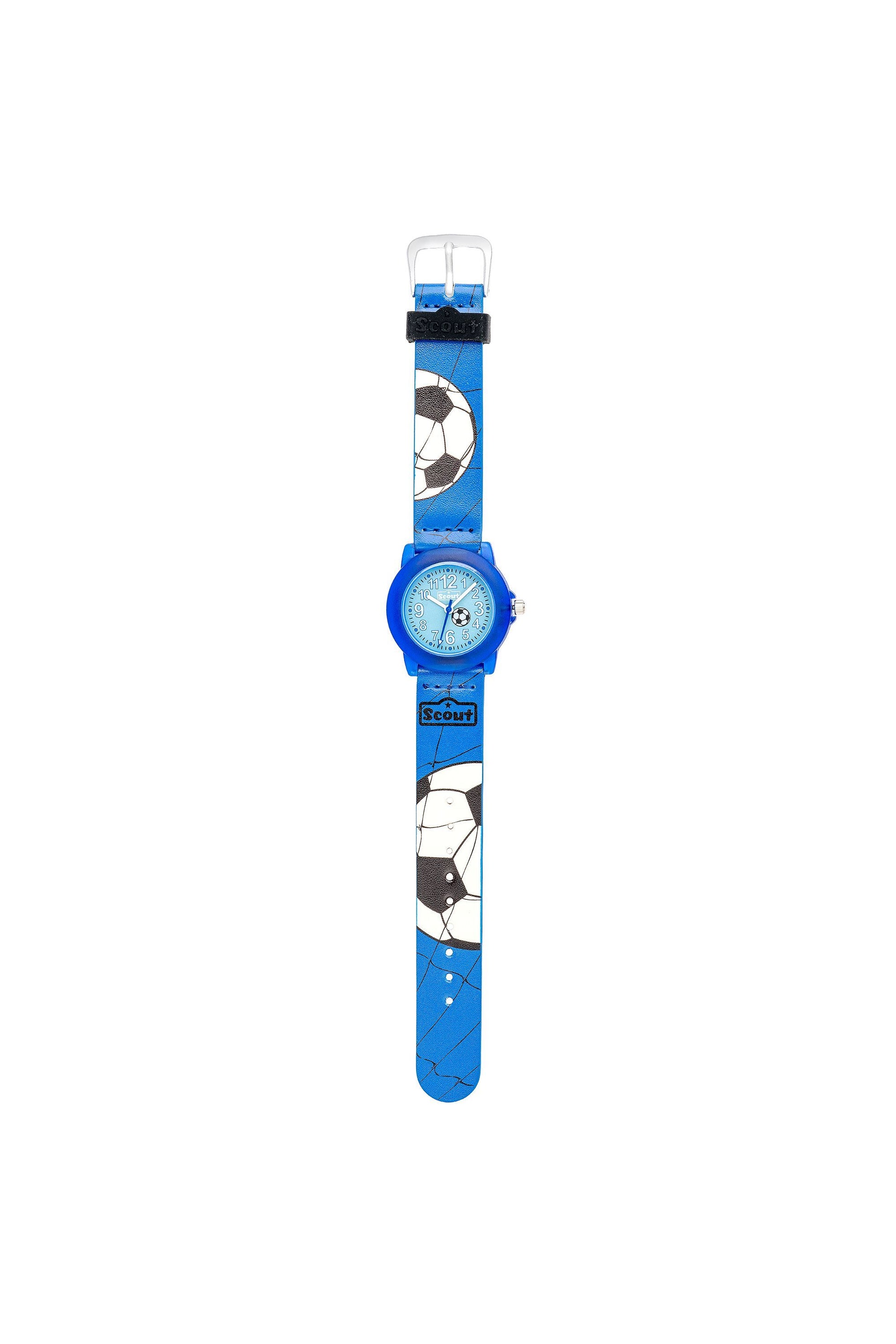 Scout Armbanduhr für Jungen in Blau mit Fußball-Design