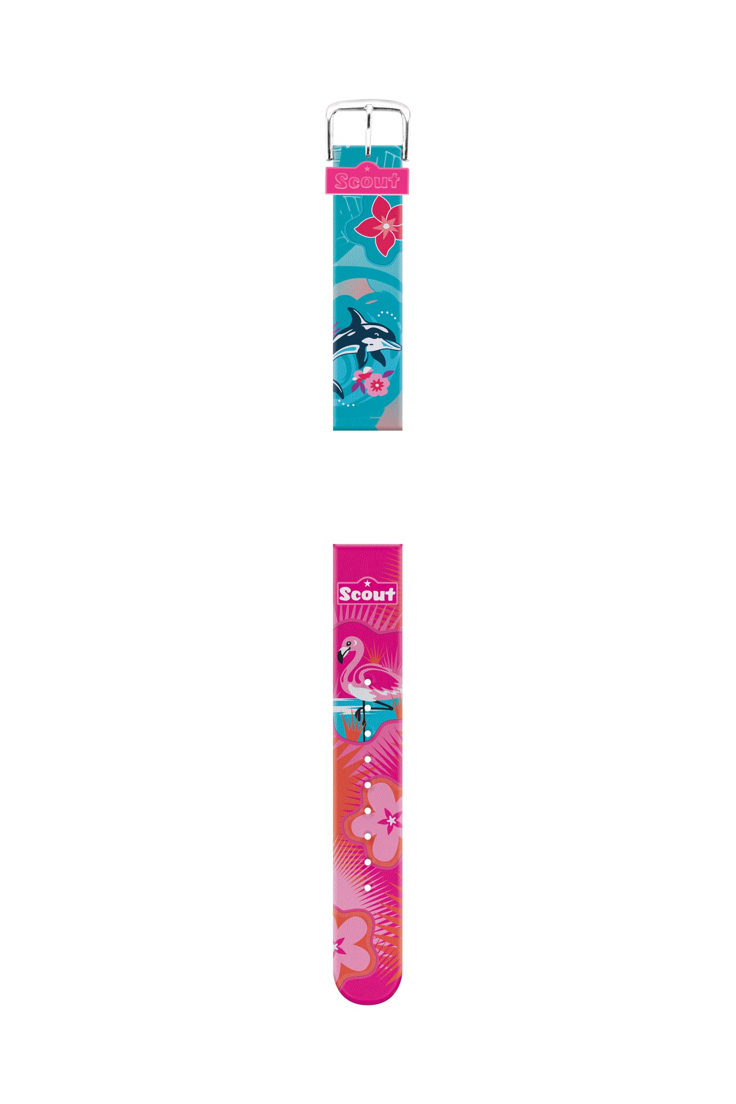 Scout Kunstlederband Serie Star Kids rosa türkis mit Flamingo Wal
